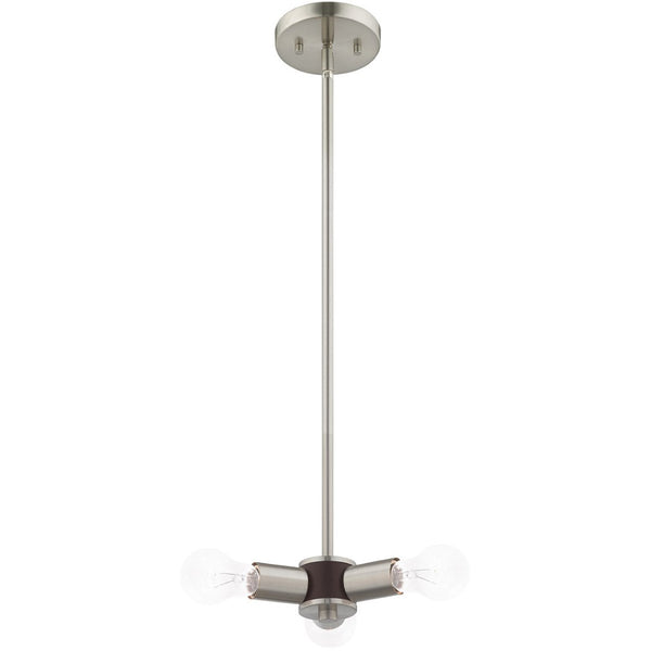 HomeRoots Three Light Dimmable Chandelier with Cylinder Shades - Modern Steel Design for Versatile Spaces 687664