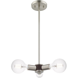 HomeRoots Three Light Dimmable Chandelier with Cylinder Shades - Modern Steel Design for Versatile Spaces 687664