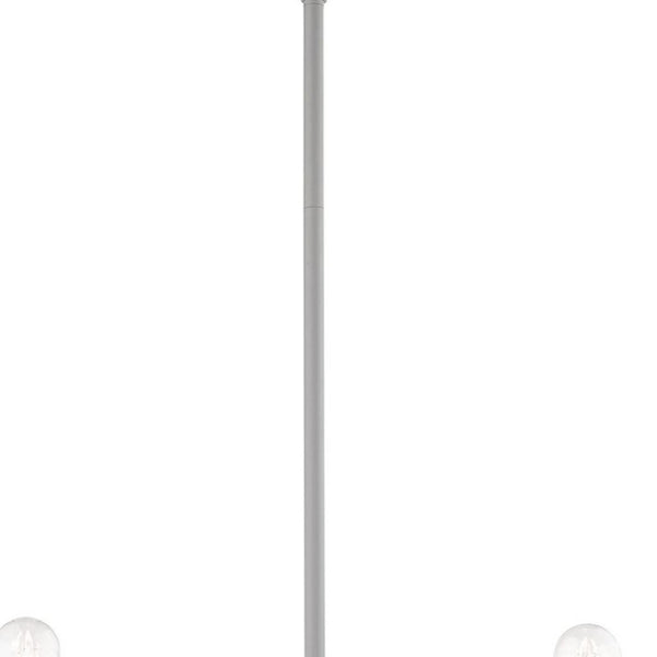 HomeRoots Five Light Dimmable Chandelier - Modern Elegance with Sleek Steel Shades for Versatile Lighting Style 687672