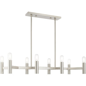 HomeRoots Eight Light Dimmable Chandelier - Modern Cylinder Shades for Elegant Ambiance in Any Space 687676