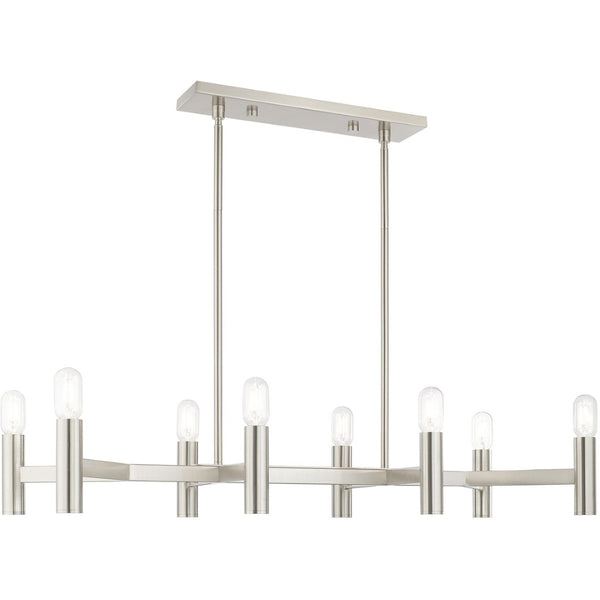 HomeRoots Eight Light Dimmable Chandelier - Modern Cylinder Shades for Elegant Ambiance in Any Space 687676