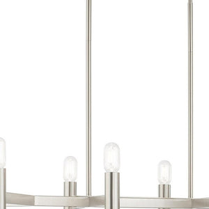 HomeRoots Eight Light Dimmable Chandelier - Modern Cylinder Shades for Elegant Ambiance in Any Space 687676