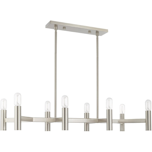 HomeRoots Eight Light Dimmable Chandelier - Modern Cylinder Shades for Elegant Ambiance in Any Space 687676
