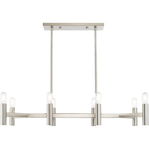HomeRoots Eight Light Dimmable Chandelier - Modern Cylinder Shades for Elegant Ambiance in Any Space 687676