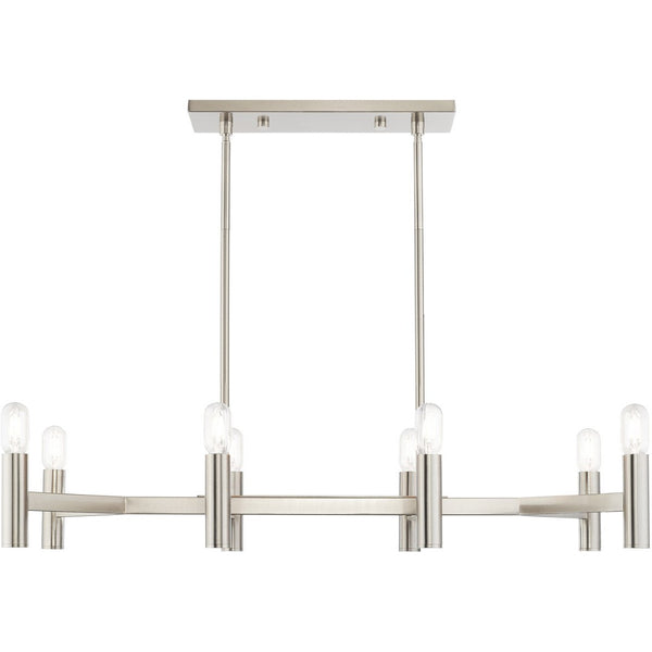 HomeRoots Eight Light Dimmable Chandelier - Modern Cylinder Shades for Elegant Ambiance in Any Space 687676