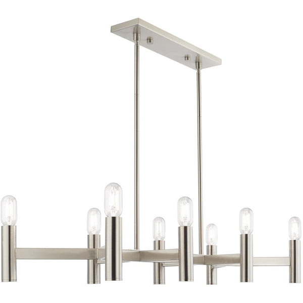 HomeRoots Eight Light Dimmable Chandelier - Modern Cylinder Shades for Elegant Ambiance in Any Space 687676