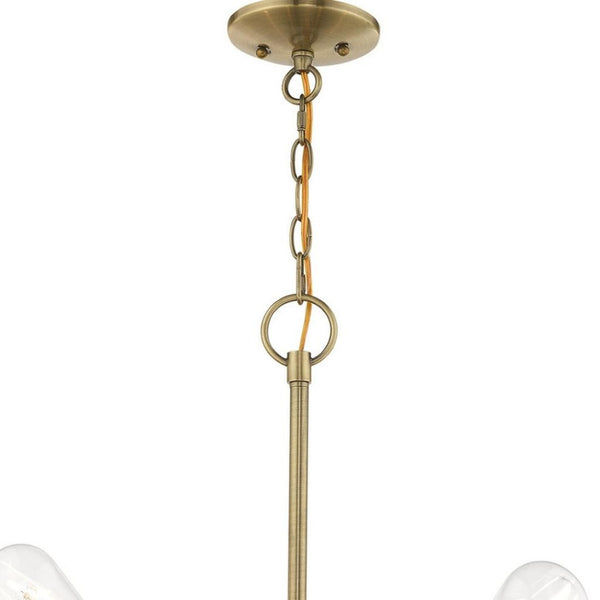 HomeRoots Five Contemporary Dimmable Chandelier with Cylinder Shades for Modern Home Decor and Ambiance 687677