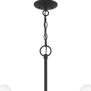 HomeRoots Five Light Dimmable Chandelier with Cylinder Shades - Modern Elegance for Any Room Decor 687679
