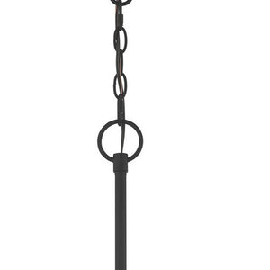 HomeRoots Black Five-Light Dimmable Chandelier with Cylinder Shades for Modern Elegance in Any Space 687680