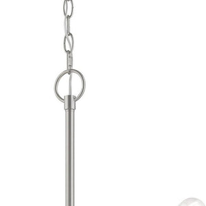 HomeRoots Five Light Dimmable Chandelier - Modern Steel Shades for Dining Rooms, Living Areas & Versatile Style 687681