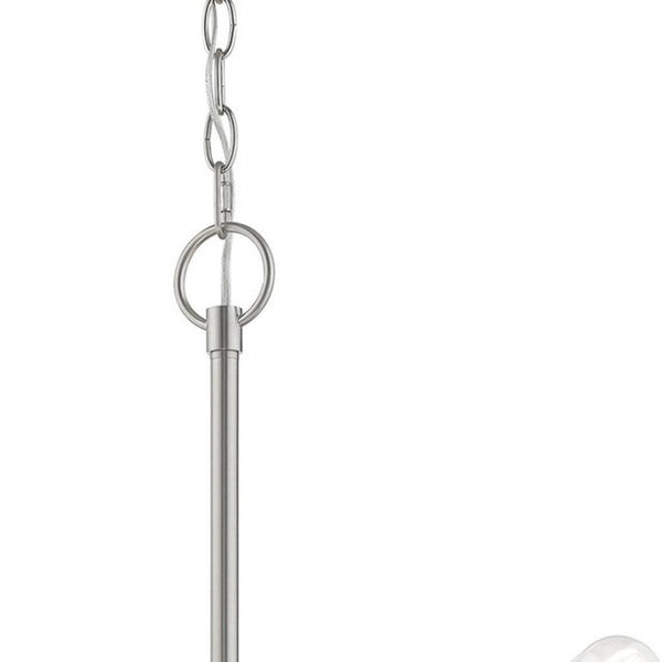 HomeRoots Five Light Dimmable Chandelier - Modern Steel Shades for Dining Rooms, Living Areas & Versatile Style 687681