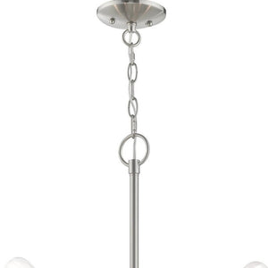 HomeRoots Five Light Dimmable Chandelier - Modern Steel Shades for Dining Rooms, Living Areas & Versatile Style 687681