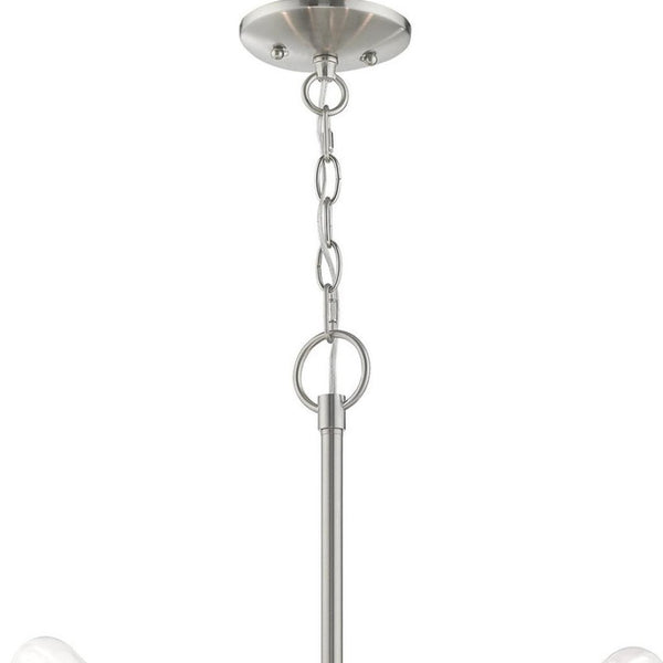 HomeRoots Five Light Dimmable Chandelier - Modern Steel Shades for Dining Rooms, Living Areas & Versatile Style 687681