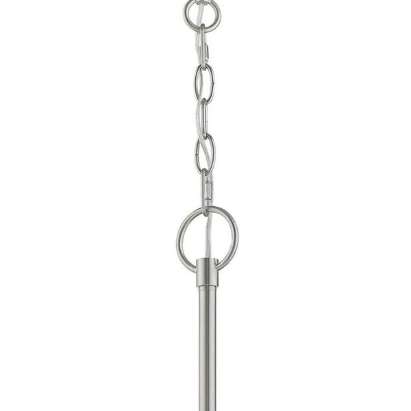 HomeRoots Five Light Dimmable Chandelier with Modern Cylinder Shades for Stylish Entryway & Dining Decor 687682