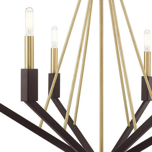 HomeRoots Six Light Dimmable Chandelier - Modern Elegance with Cylindrical Shades for Versatile Illumination 687684