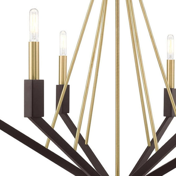 HomeRoots Six Light Dimmable Chandelier - Modern Elegance with Cylindrical Shades for Versatile Illumination 687684