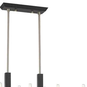HomeRoots Ten Light Dimmable Chandelier with Cylinder Shades - Modern Steel Design for Versatile Interiors 687687