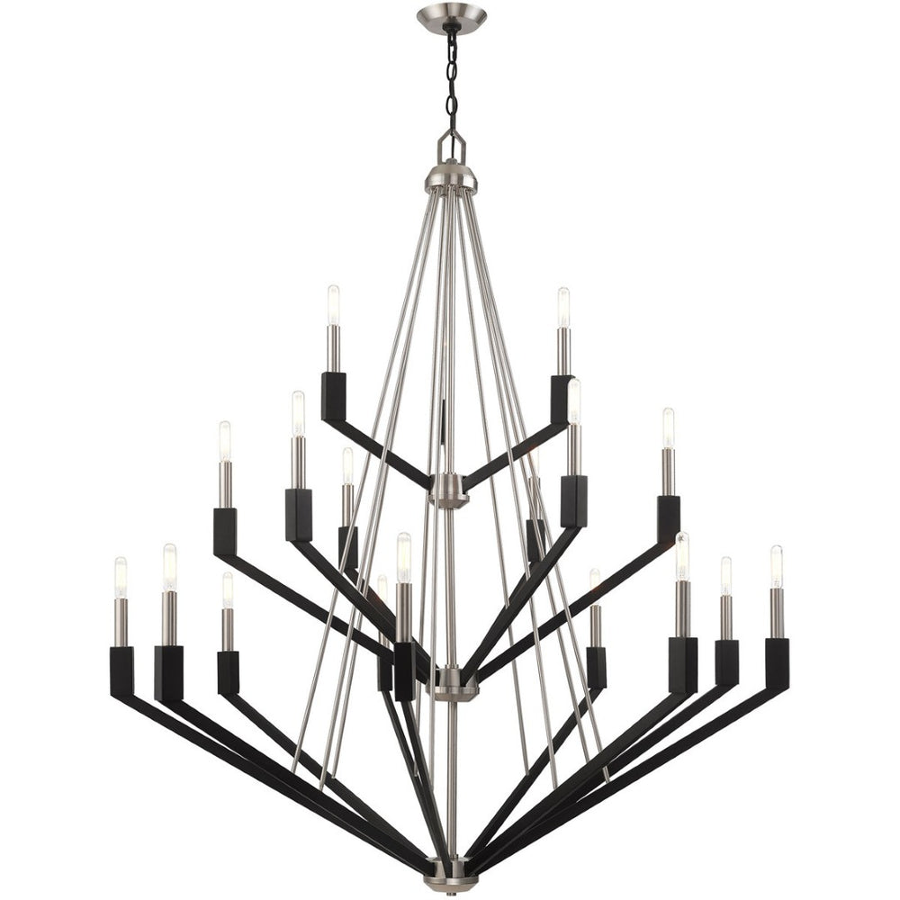 HomeRoots Multi Light Dimmable Chandelier with Sleek Cylindrical Shades for Modern Home Elegance and Ambiance 687688