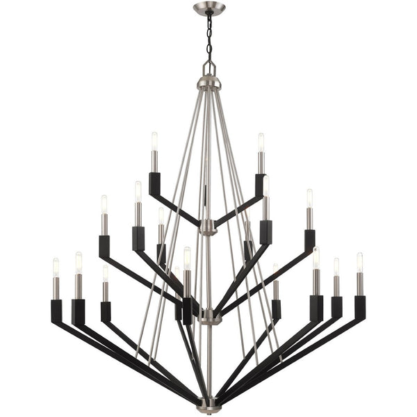 HomeRoots Multi Light Dimmable Chandelier with Sleek Cylindrical Shades for Modern Home Elegance and Ambiance 687688