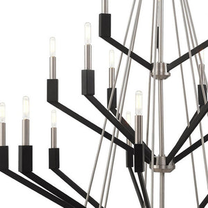 HomeRoots Multi Light Dimmable Chandelier with Sleek Cylindrical Shades for Modern Home Elegance and Ambiance 687688