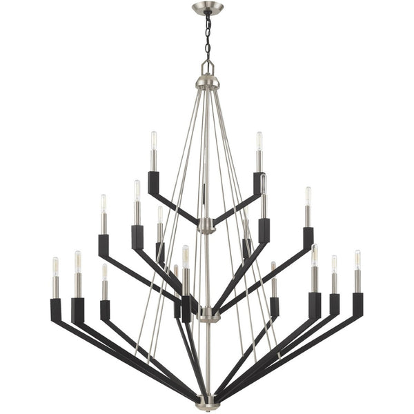 HomeRoots Multi Light Dimmable Chandelier with Sleek Cylindrical Shades for Modern Home Elegance and Ambiance 687688