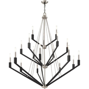 HomeRoots Multi Light Dimmable Chandelier with Sleek Cylindrical Shades for Modern Home Elegance and Ambiance 687688