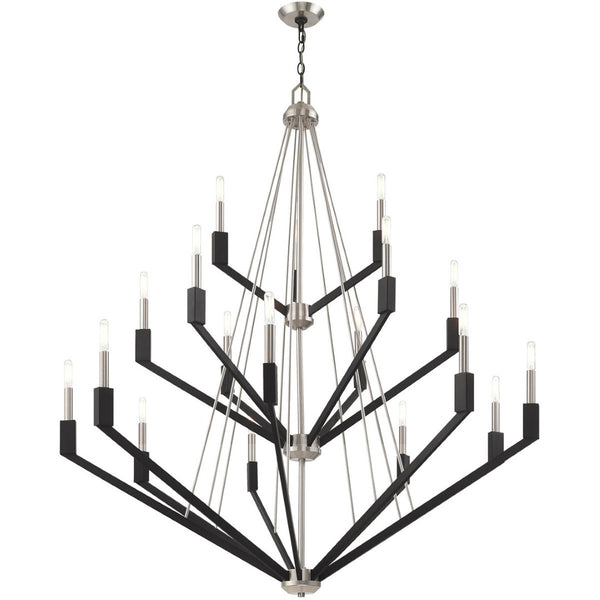 HomeRoots Multi Light Dimmable Chandelier with Sleek Cylindrical Shades for Modern Home Elegance and Ambiance 687688