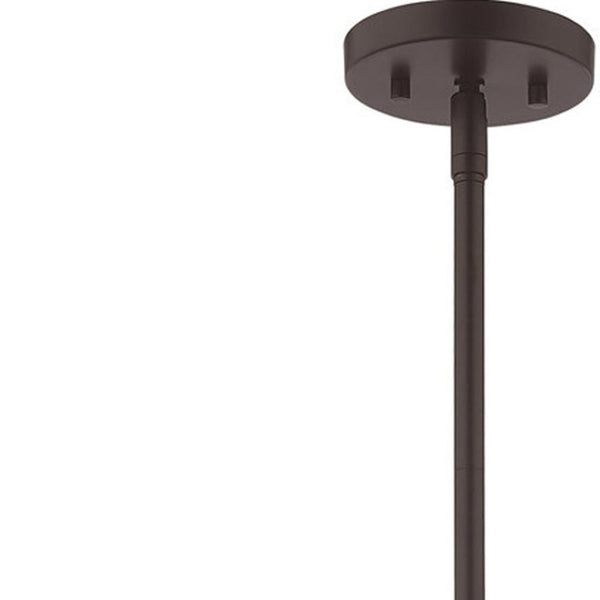 HomeRoots Bronze Four-Light Dimmable Chandelier with Soft Fabric Shades for Elegant Home Illumination Design 687689