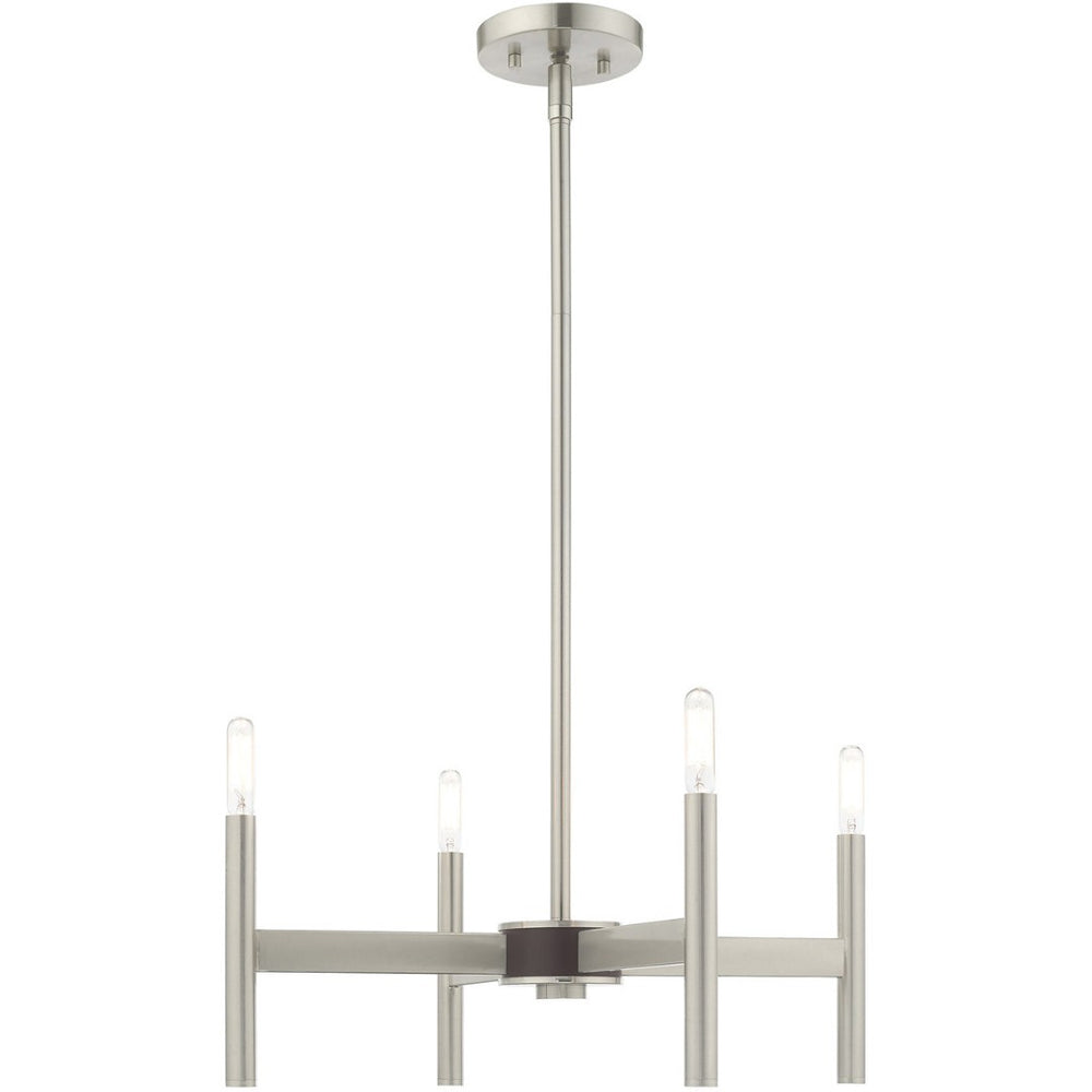 HomeRoots Four Light Dimmable Chandelier - Modern Cylinder Design for Elegant Illumination in Any Space 687690