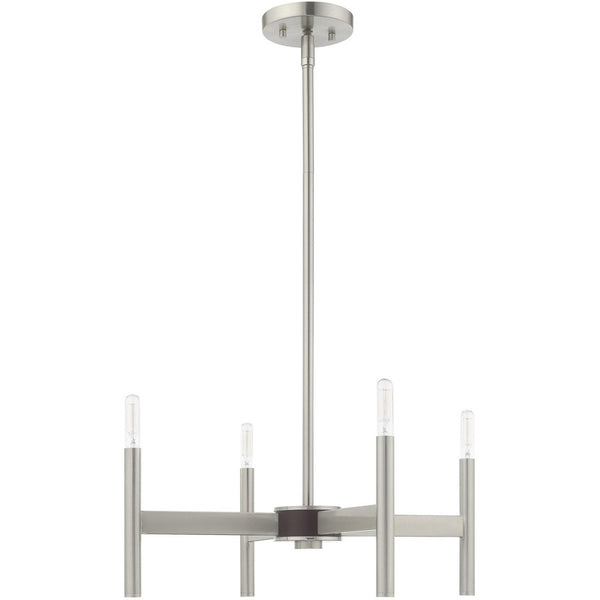 HomeRoots Four Light Dimmable Chandelier - Modern Cylinder Design for Elegant Illumination in Any Space 687690
