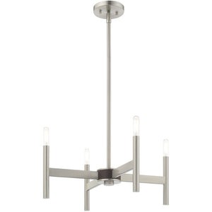 HomeRoots Four Light Dimmable Chandelier - Modern Cylinder Design for Elegant Illumination in Any Space 687690