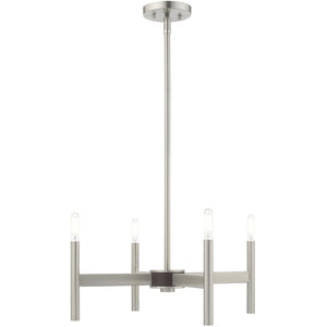 HomeRoots Four Light Dimmable Chandelier - Modern Cylinder Design for Elegant Illumination in Any Space 687690