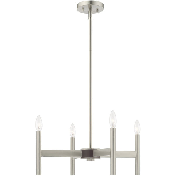 HomeRoots Four Light Dimmable Chandelier - Modern Cylinder Design for Elegant Illumination in Any Space 687690