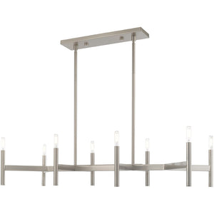 HomeRoots Eight Light Dimmable Chandelier – Modern Cylinder Design with Steel Shades for Elegant Illumination 687694