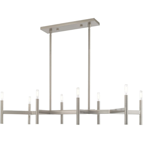 HomeRoots Eight Light Dimmable Chandelier – Modern Cylinder Design with Steel Shades for Elegant Illumination 687694