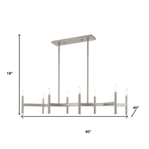 HomeRoots Eight Light Dimmable Chandelier – Modern Cylinder Design with Steel Shades for Elegant Illumination 687694