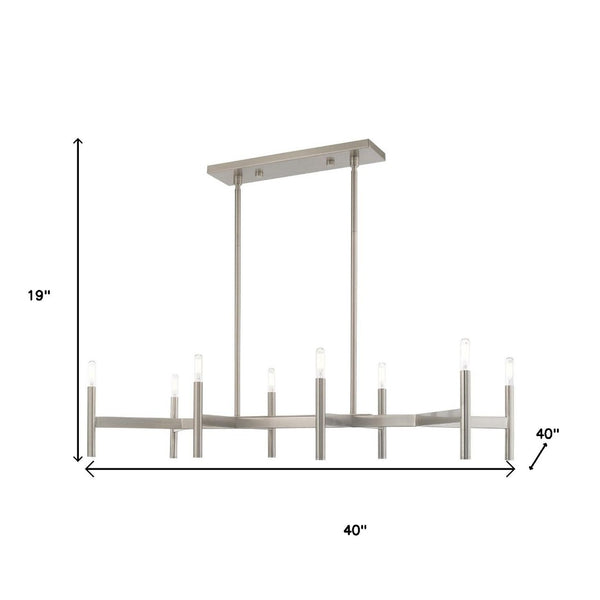 HomeRoots Eight Light Dimmable Chandelier – Modern Cylinder Design with Steel Shades for Elegant Illumination 687694