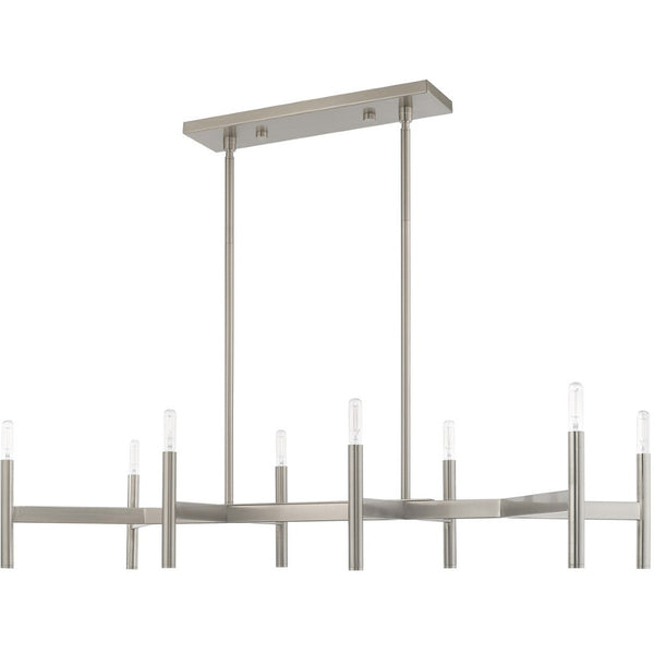 HomeRoots Eight Light Dimmable Chandelier – Modern Cylinder Design with Steel Shades for Elegant Illumination 687694