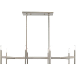 HomeRoots Eight Light Dimmable Chandelier – Modern Cylinder Design with Steel Shades for Elegant Illumination 687694
