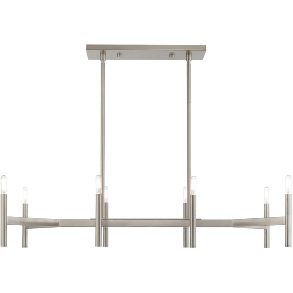 HomeRoots Eight Light Dimmable Chandelier – Modern Cylinder Design with Steel Shades for Elegant Illumination 687694