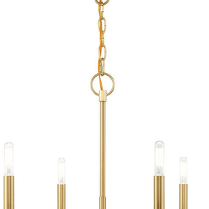 HomeRoots Six Light Dimmable Chandelier – Modern Cylinder Shades for Stylish Ambiance in Any Space 687696