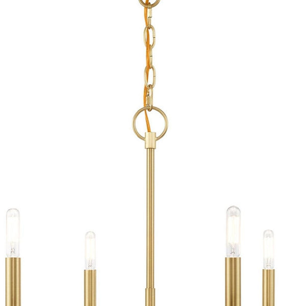 HomeRoots Six Light Dimmable Chandelier – Modern Cylinder Shades for Stylish Ambiance in Any Space 687696