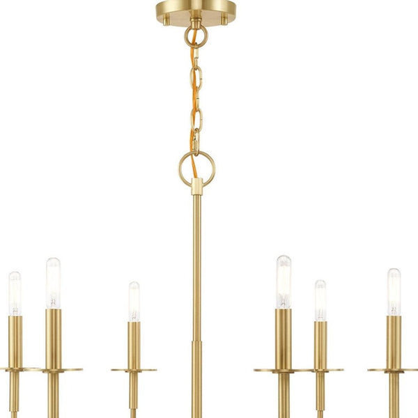HomeRoots Six Light Dimmable Chandelier – Modern Cylinder Shades for Stylish Ambiance in Any Space 687696