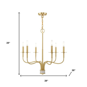 HomeRoots Six Light Dimmable Chandelier – Modern Cylinder Shades for Stylish Ambiance in Any Space 687696