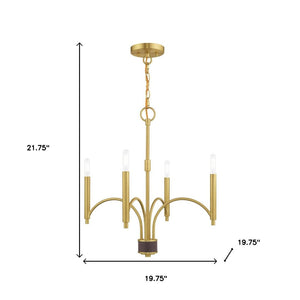 HomeRoots Four Light Dimmable Chandelier - Modern Cylinder Shades for Stylish Ambiance in Any Space 687697