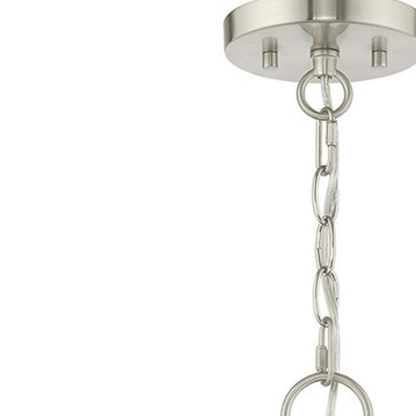 HomeRoots Six Light Dimmable Chandelier with Cylindrical Shades – Modern Elegance for Any Space, Adjustable Ambiance 687702