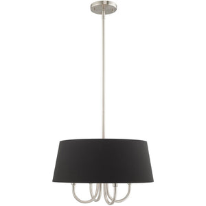 HomeRoots Four Light Dimmable Chandelier with Modern Cylinder Shades for Elegant Home Lighting Solutions 687703
