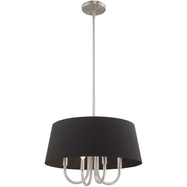 HomeRoots Four Light Dimmable Chandelier with Modern Cylinder Shades for Elegant Home Lighting Solutions 687703