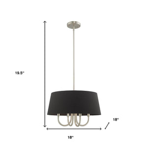 HomeRoots Four Light Dimmable Chandelier with Modern Cylinder Shades for Elegant Home Lighting Solutions 687703