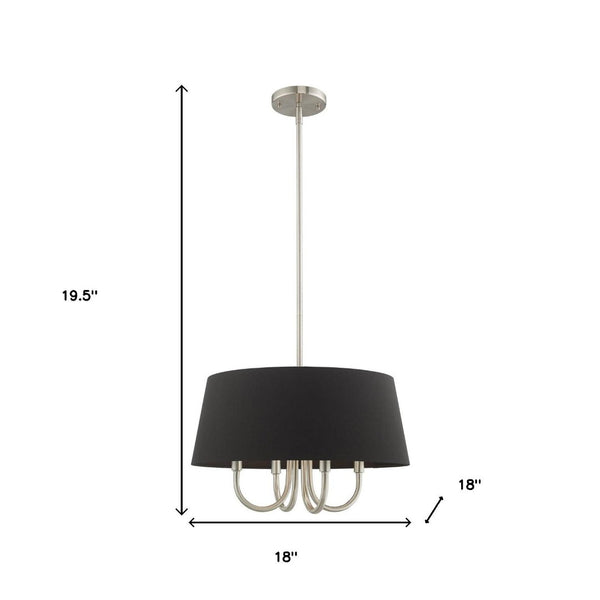 HomeRoots Four Light Dimmable Chandelier with Modern Cylinder Shades for Elegant Home Lighting Solutions 687703